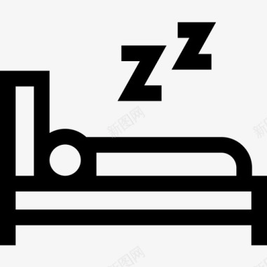 睡觉睡觉时间6线性图标图标