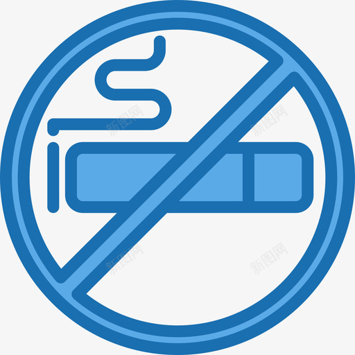 禁止吸烟机场70蓝色图标svg_新图网 https://ixintu.com 吸烟 机场 禁止 蓝色