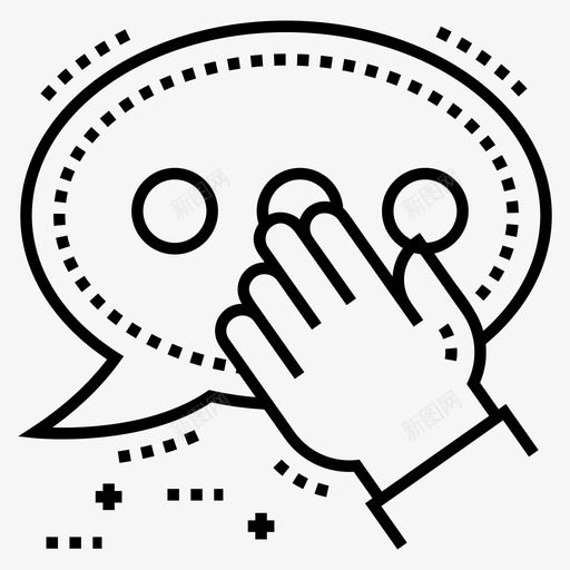 沟通聊天对话图标svg_新图网 https://ixintu.com 信息 信息气泡 对话 沟通 生活技能线图标 聊天