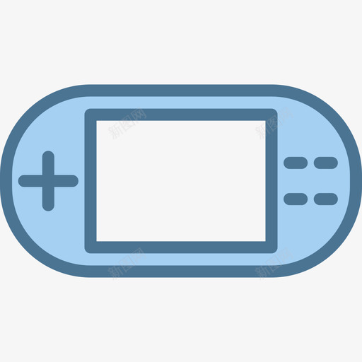 游戏机游戏控制器2蓝色图标svg_新图网 https://ixintu.com 控制器 游戏 游戏机 蓝色