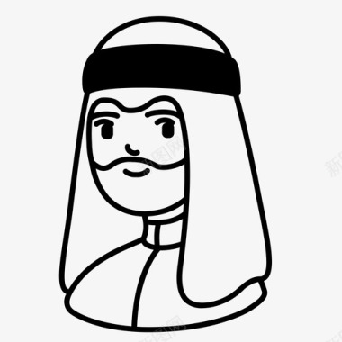 阿拉伯人物头像伊斯兰教人物图标图标
