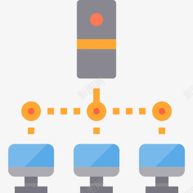 服务器计算机网络3扁平图标图标