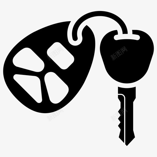 汽车钥匙汽车锁钥匙链图标svg_新图网 https://ixintu.com 修理 图标 实心 汽车 汽车服务 汽车零件 车锁 通道 钥匙
