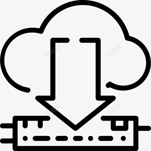 云技术16线性图标svg_新图网 https://ixintu.com 下载 云技术16 线性