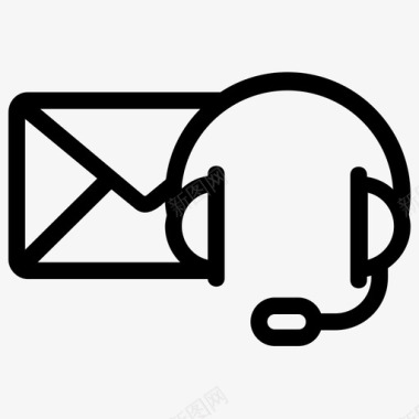 技术支持客户关系服务带邮件的耳机图标图标
