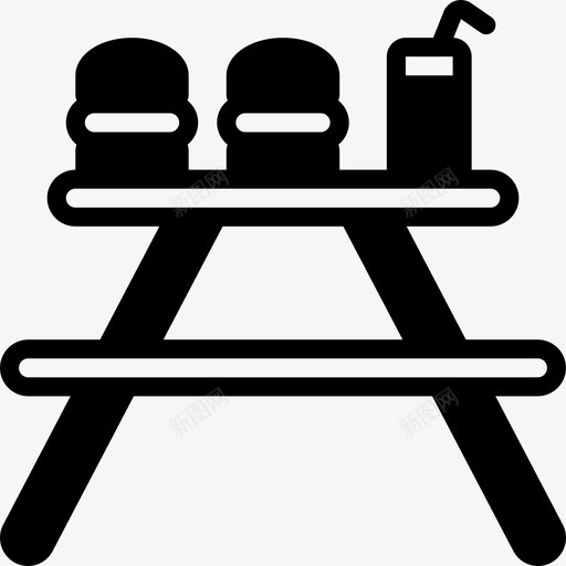 餐桌烧烤2填充图标svg_新图网 https://ixintu.com 填充 烧烤 餐桌