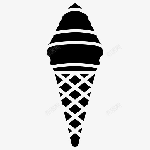 冰淇淋筒玉米角甜点图标svg_新图网 https://ixintu.com 兴趣 冰淇淋 固体 图标 爱好 玉米 甜点