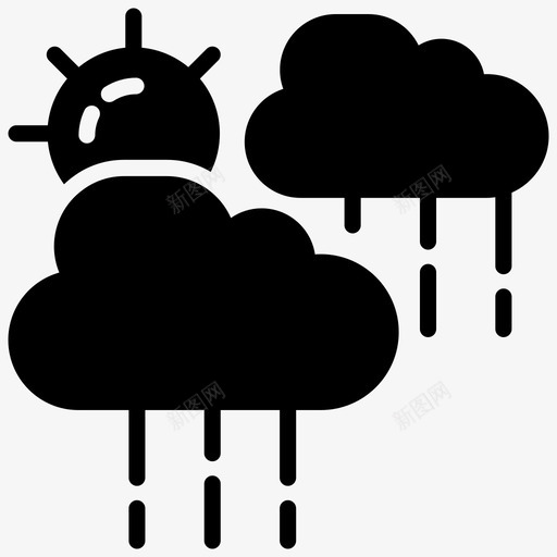 雨大气云图标svg_新图网 https://ixintu.com 云 多云天气 大气 自然 自然和户外雕文图标 雨