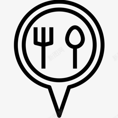餐厅64号位置线性图标图标