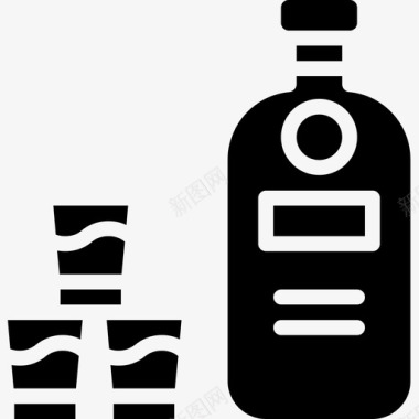 伏特加饮料11固体图标图标