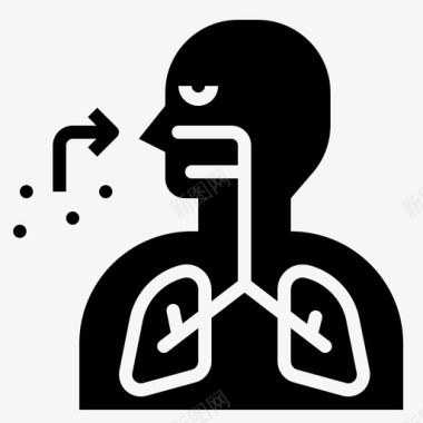 呼吸吸气肺图标图标