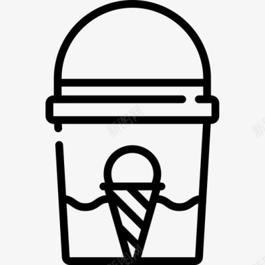 冰淇淋冰淇淋店10直线图标图标