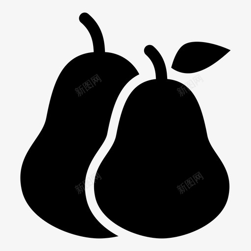 梨食物新鲜水果图标svg_新图网 https://ixintu.com 新鲜 水果 蔬菜 食物