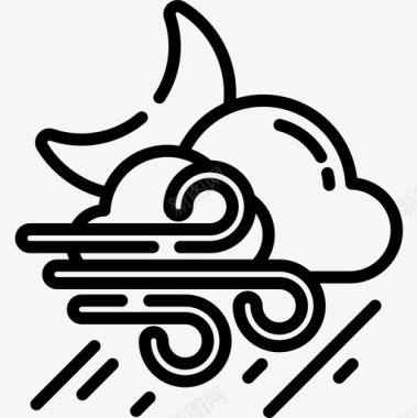 雨159号天气线性图标图标
