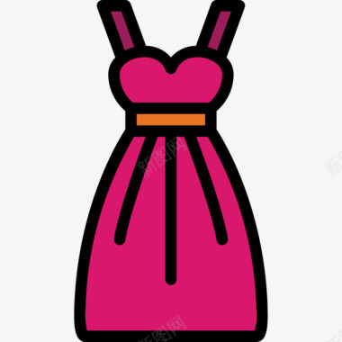 连衣裙美女65线性颜色图标图标