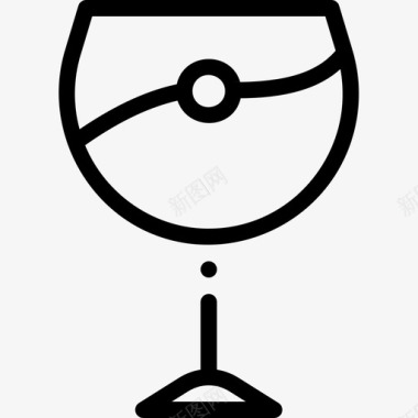 酒杯73派对直线型图标图标