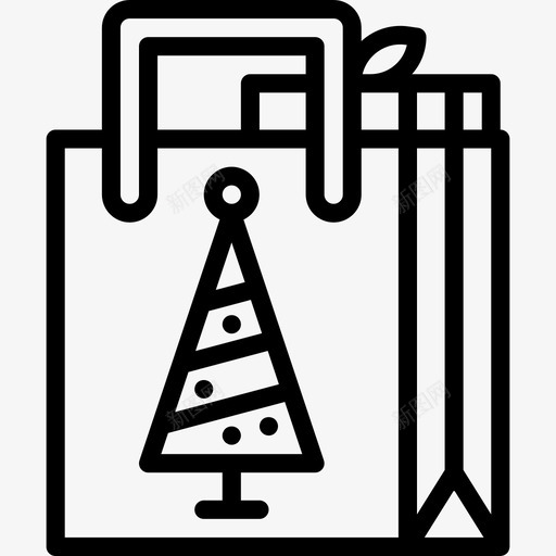 购物袋圣诞192直线型图标svg_新图网 https://ixintu.com 圣诞192 直线型 购物袋