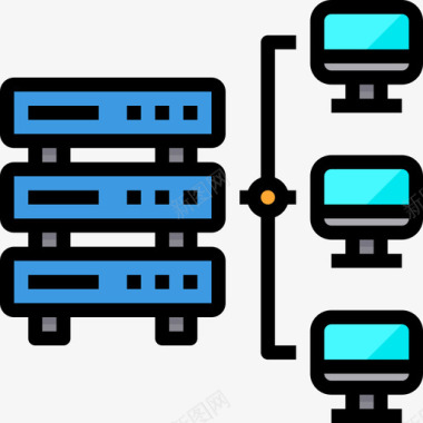 服务器计算机网络4线颜色图标图标