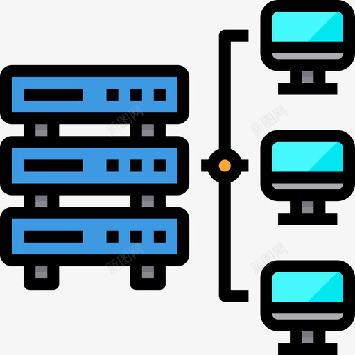 服务器计算机网络4线颜色图标svg_新图网 https://ixintu.com 服务器 线颜色 计算机网络4