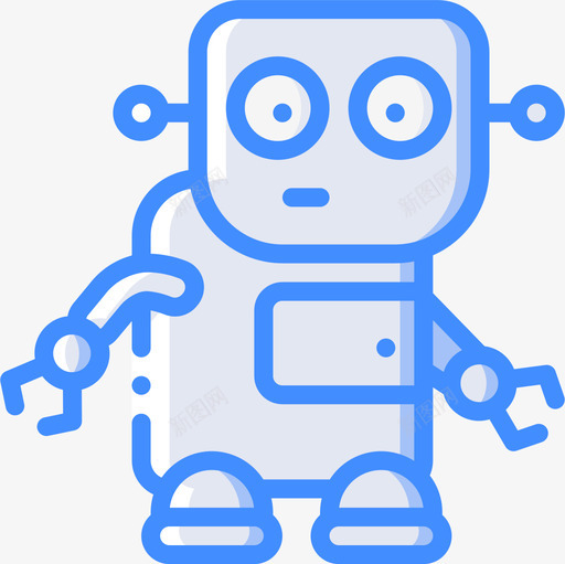 机器人机器人28蓝色图标svg_新图网 https://ixintu.com 机器人 蓝色