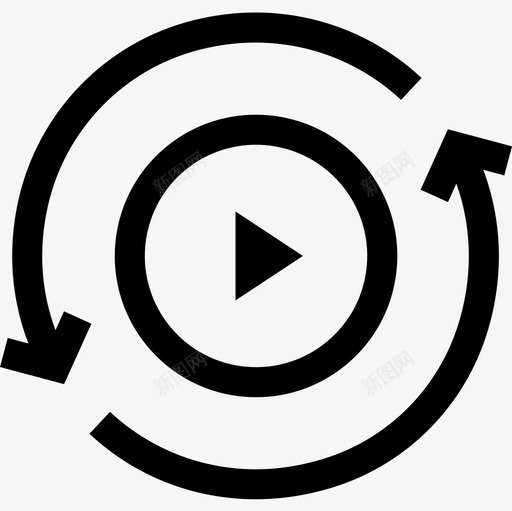播放按钮音频和视频版本3线性图标svg_新图网 https://ixintu.com 播放按钮 线性 音频和视频版本3