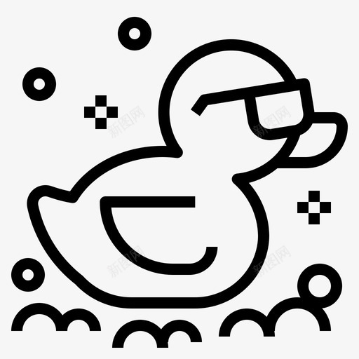 鸭子动物浴缸图标svg_新图网 https://ixintu.com 儿童 动物 橡胶鸭子 浴缸 玩具 鸭子