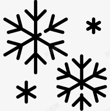 雪花天气164线性颜色图标图标