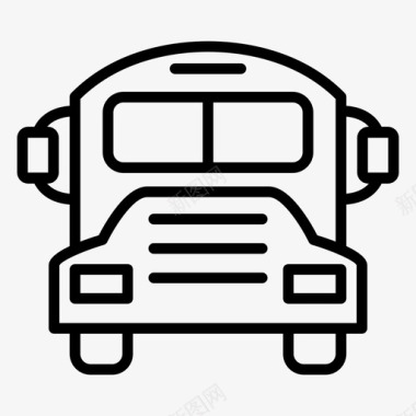 校车教育交通图标图标