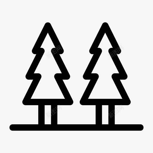 树圣诞森林图标svg_新图网 https://ixintu.com 圣诞 户外 森林 自然 露营