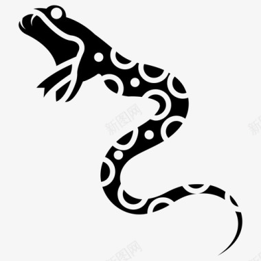 蛇水蟒动物图标图标