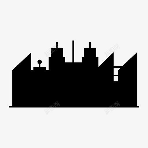 城市建筑大都市图标svg_新图网 https://ixintu.com 城市 城市轮廓 塔楼 大都市 天际线 建筑