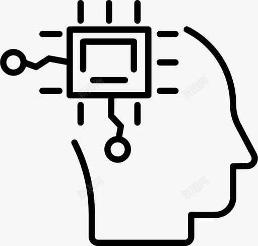 大脑人工智能脑芯片图标svg_新图网 https://ixintu.com 人工智能 大脑 电路 脑芯片