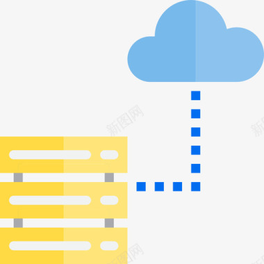 云服务器通信网络3扁平图标图标