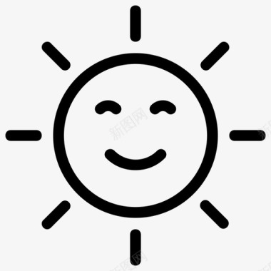 阳光快乐的太阳人类图标图标
