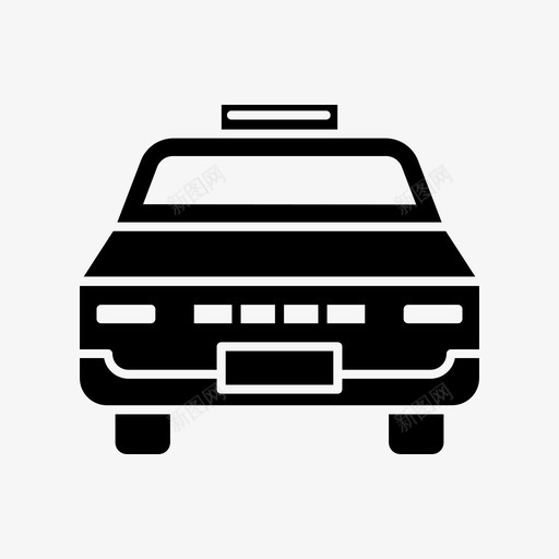 出租车汽车车头图标svg_新图网 https://ixintu.com 出租车 汽车 车头 车辆 运输字形 运输工具