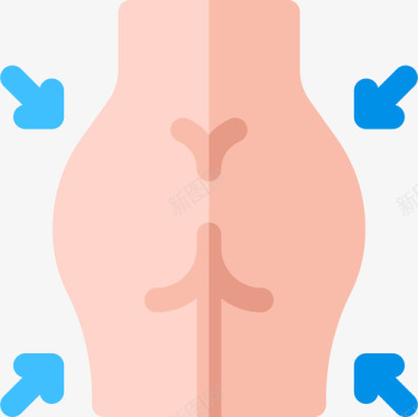 臀部整形手术9扁平图标图标