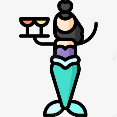 女服务员42号酒吧正色图标图标