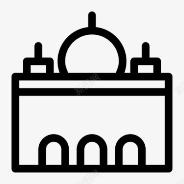 清真寺建筑图标图标