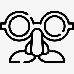 4个带眼镜娃娃图标带胡子眼镜派对68直线型图标高清图片
