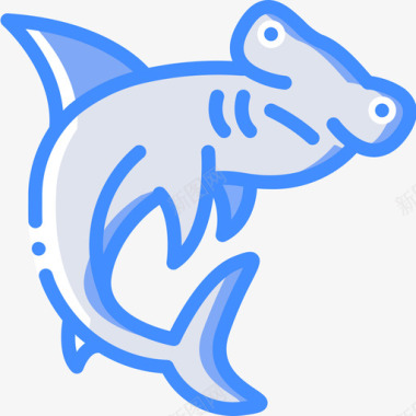 锤头鱼海洋生物蓝色图标图标
