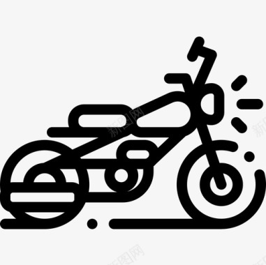 摩托车车辆和运输9直线图标图标