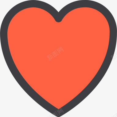 心脏基本6线性颜色图标图标