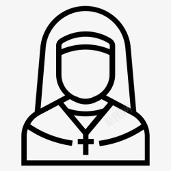 天主教牧师天主教修女修道院传教士图标高清图片