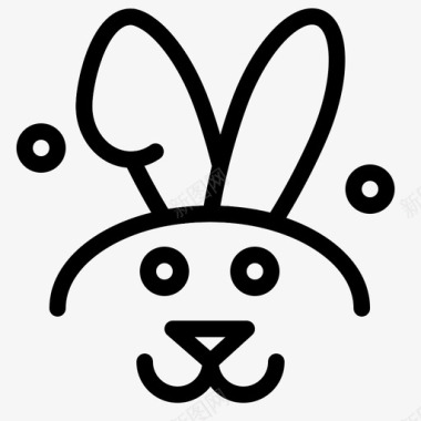 兔子复活节伊斯特堡线图标图标