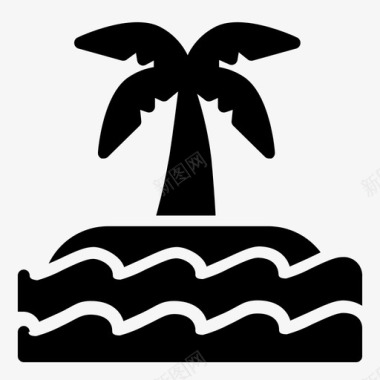 岛屿自然海洋图标图标