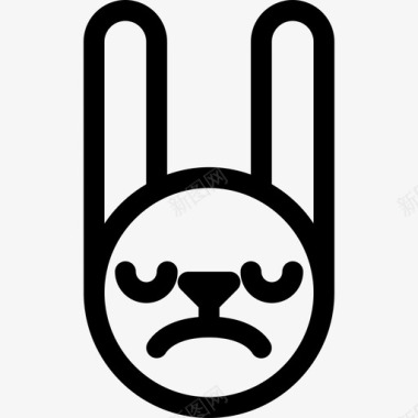 厌恶兔子表情符号动物表情符号图标图标