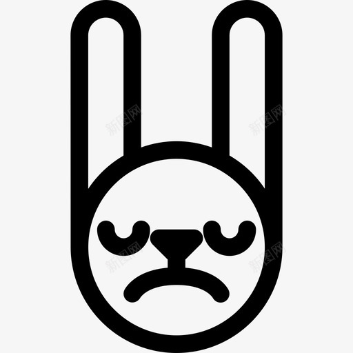 厌恶兔子表情符号动物表情符号图标svg_新图网 https://ixintu.com 兔子 动物 厌恶 符号 表情