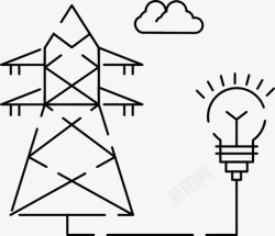 电力供应电力电力供应图标高清图片