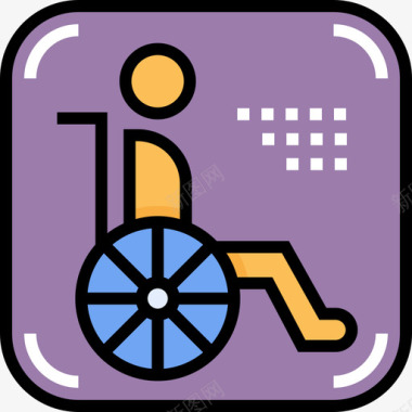 残疾停车19线性颜色图标图标