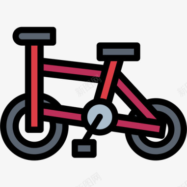 自行车hipster14线性颜色图标图标